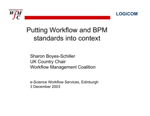 Putting Workflow and BPM standards into context LOGiCOM Sharon Boyes-Schiller