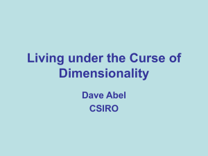 Living under the Curse of Dimensionality Dave Abel CSIRO