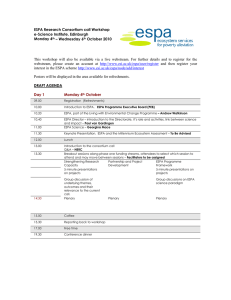 ESPA Research Consortium call Workshop e-Science Institute, Edinburgh Monday 4