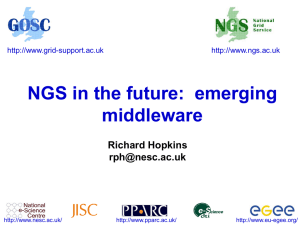 NGS in the future: emerging middleware Richard Hopkins