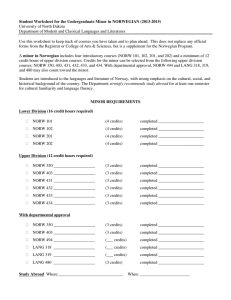 Student Worksheet for the Undergraduate Minor in NORWEGIAN (2013-2015)