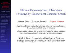 Efficient Reconstruction of Metabolic Pathways by Bidirectional Chemical Search Liliana F´ elix