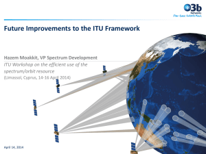 Future Improvements to the ITU Framework Hazem Moakkit, VP Spectrum Development