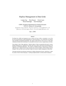 Replica Management in Data Grids