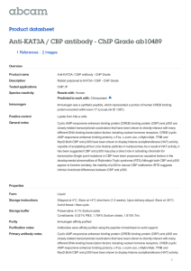 Anti-KAT3A / CBP antibody - ChIP Grade ab10489 Product datasheet 1 References