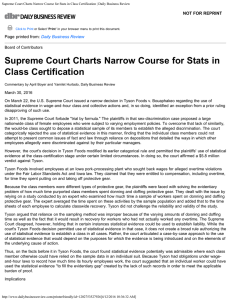 Supreme Court Charts Narrow Course for Stats in Class Certification