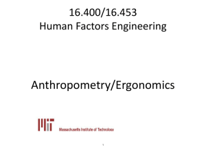 Anthropometry/Ergonomics 16.400/16.453 Human Factors Engineering