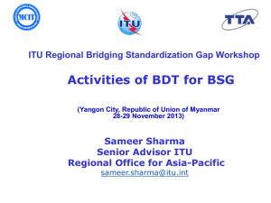 Activities of BDT for BSG