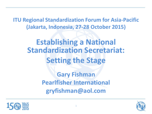 Establishing a National Standardization Secretariat: Setting the Stage