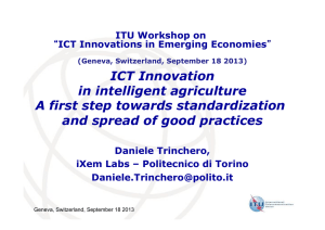 ICT Innovation in intelligent agriculture A first step towards standardization