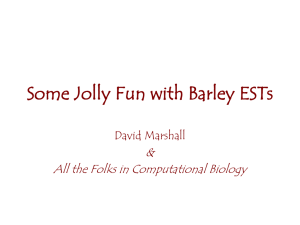 Some Jolly Fun with Barley ESTs &amp; David Marshall