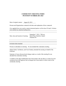 COMMUNITY MEETING FORM PETITION NUMBER 2011-063