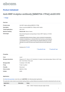 Anti-HNF-4-alpha antibody [MM0754-17F66] ab201592 Product datasheet 1 Image Overview