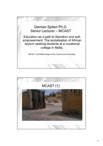 Damian Spiteri Ph.D. Senior Lecturer – MCAST