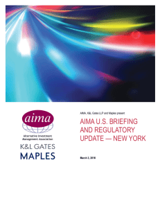 AIMA U.S. BRIEFING AND REGULATORY UPDATE — NEW YORK