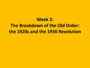 Week 2: The Breakdown of the Old Order: