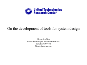 On the development of tools for system design Alessandro Pinto