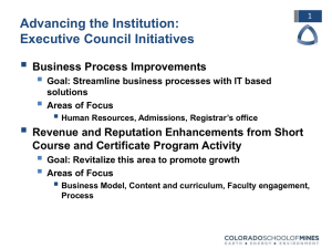  Advancing the Institution: Executive Council Initiatives