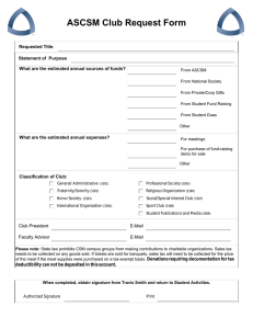 ASCSM Club Request Form Requested Title Statement of