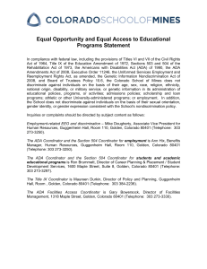 Equal Opportunity and Equal Access to Educational Programs Statement