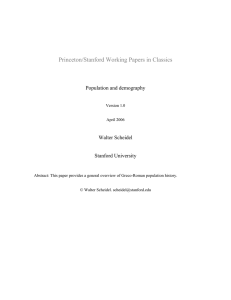Princeton/Stanford Working Papers in Classics Population and demography Walter Scheidel
