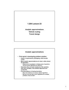 1.204 Lecture 23 Analytic approximations V hi l ti