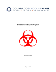 Bloodborne Pathogens Program  1 Revised July, 5 2012