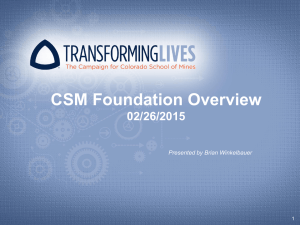 CSM Foundation Overview 02/26/2015 Presented by Brian Winkelbauer 1