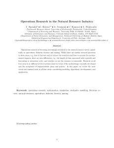Operations Research in the Natural Resource Industry T. Bjørndal • I. Herrero