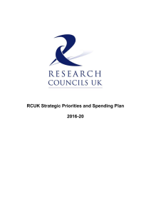 RCUK Strategic Priorities and Spending Plan  2016-20