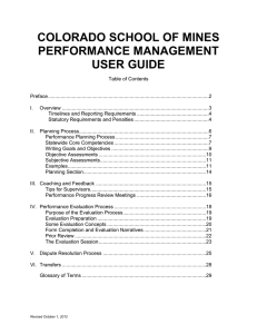 COLORADO SCHOOL OF MINES PERFORMANCE MANAGEMENT USER GUIDE