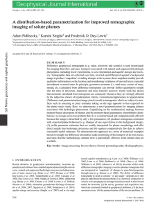 A distribution-based parametrization for improved tomographic imaging of solute plumes Adam Pidlisecky,