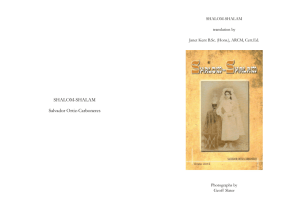 SHALOM-SHALAM Salvador Ortiz-Carboneres translation by Janet Kent B.Sc. (Hons.), ARCM, Cert.Ed.