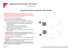 Detecting atmospheric pollutants: sulfur dioxide  Supporting Practical Science, D&amp;T and Art