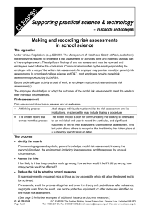 Making and recording risk assessments in school science The legislation