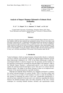 Analysis of Impact Hammer Rebound to Estimate Rock Drillability