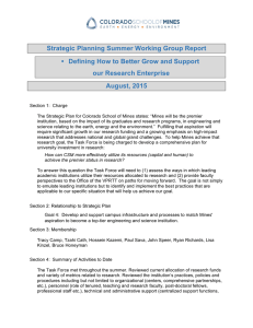 Strategic Planning Summer Working Group Report our Research Enterprise August, 2015