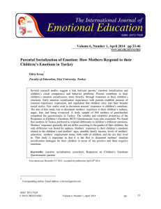 Parental Socialization of Emotion: How Mothers Respond to their