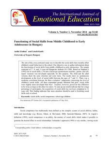 Functioning of Social Skills from Middle Childhood to Early