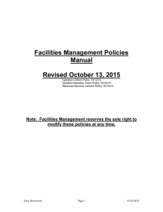 Facilities Management Policies Manual Revised October 13, 2015
