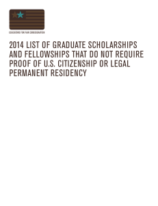 2014 LIST OF GRADUATE SCHOLARSHIPS AND FELLOWSHIPS THAT DO NOT REQUIRE