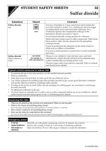 T Sulfur dioxide STUDENT SAFETY SHEETS 52
