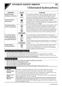 Chlorinated hydrocarbons H STUDENT SAFETY SHEETS 62