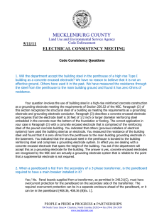 MECKLENBURG COUNTY  5/11/11 ELECTRICAL CONSISTENCY MEETING