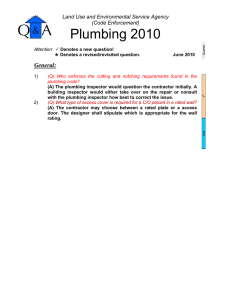 Plumbing 2010 General: Land Use and Environmental Service Agency (Code Enforcement)