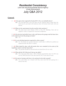 July Q&amp;A 2012 Residential Consistency General: Land Use and Environmental Service Agency
