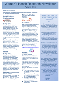 Women’s Health Research Newsletter Autumn 2015 How do you know if a