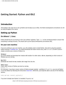 Getting Started: Python and IDLE Introduction