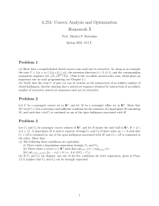 3 6.253:  Convex Analysis and Optimization Homework Problem  1