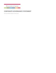 CORPORATE GOVERNANCE STATEMENT  FOR THE PERIOD ENDING 28 JUNE 2015
